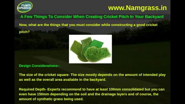 A Few Things To Consider When Creating Cricket Pitch In Your Backyard
