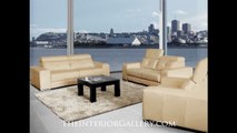 Interior Gallery Furniture | Modern Leather Sofa Set Cream Bartolo