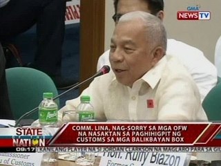 SONA: Comm. Lina, nag-sorry sa mga OFW na nasaktan sa paghihigpit ng Customs sa mga balikbayan box