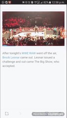 Raw Off Air 30/1/2017 - Brock Lesnar F5 Big Show