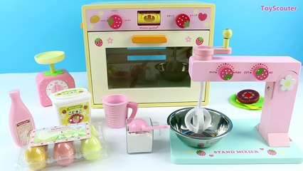 LEARN HOW TO BAKE a Birthday Cake w/ Wooden Toy Set – Pancakes Desserts Danish