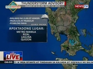 NTVL: Weather update as of 8:55 p.m. (September 12, 2015)