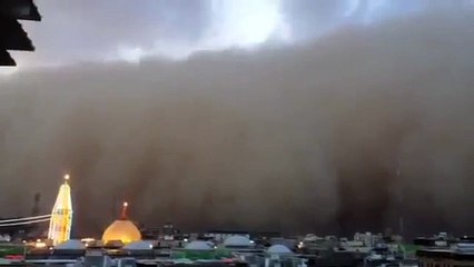 Watch the video of sand storm that stopped in Karbala