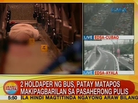 UB: 2 holdaper ng bus, patay matapos makipagbarilan sa pasaherong pulis