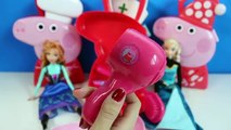 Peppa Pig Hairs Case Frozen Hair Style Set Baby Dolls Hairstyle La Peluquería de Peppa Pig