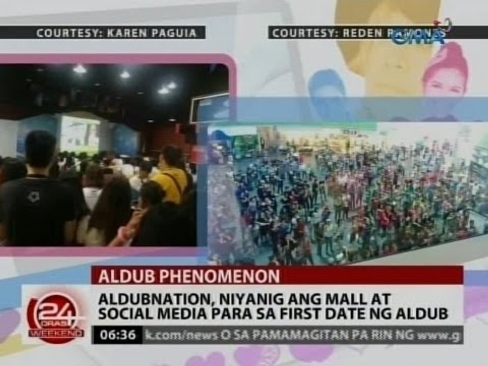 24Oras: AlDubNation, niyanig ang mall at social media para sa first date ng AlDub