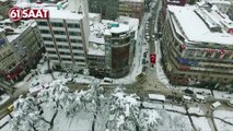 Trabzon Akyazı ve Meydan'dan havadan kar görüntüsü