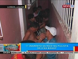 11 arestado sa magkahiwalay na raid ng pulisya sa Lumban, Laguna at Quiapo, Maynila