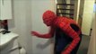 Spiderman VS Joker...Joker sleeping spiderman shaves off hair Super heroes fun real life movie