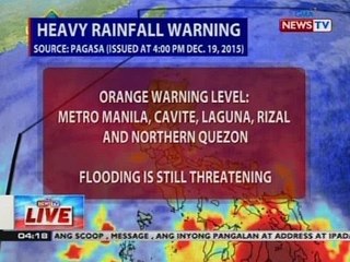 NTVL: Heavy rainfall warning issued at 4:00 p.m. (December 19, 2015)