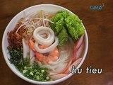 Saksi: Hu tieu, vietnamese noodle soup na may pork broth, seafood at gulay
