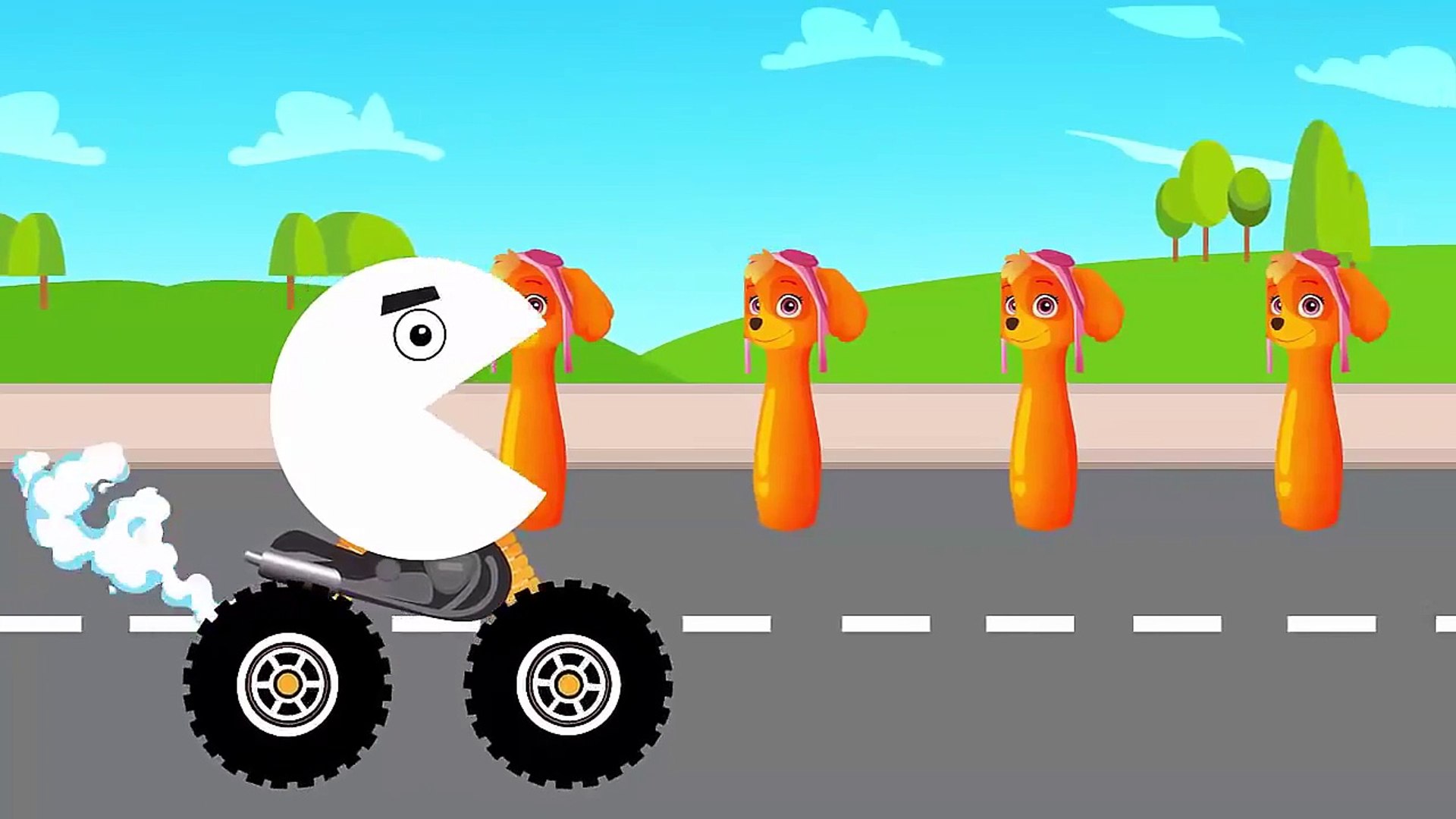 ⁣Paw Patrol Цвета для детей, чтобы узнать с Pacman для детей видео обучения Для детей #Funny
