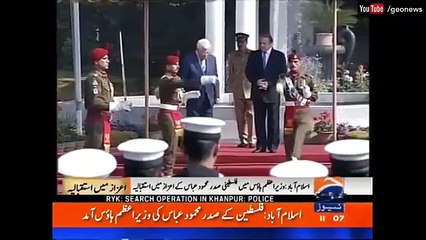 Palestinian President Mehmood Abbas accorded warm welcome at PM House