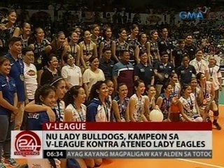 Video herunterladen: 24Oras: NU Lady Bulldogs, kampeon sa V-League kontra Ateneo Lady Eagles