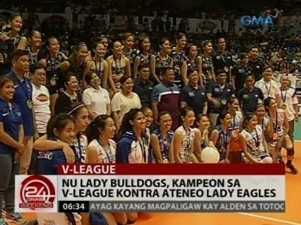 24Oras: NU Lady Bulldogs, kampeon sa V-League kontra Ateneo Lady Eagles