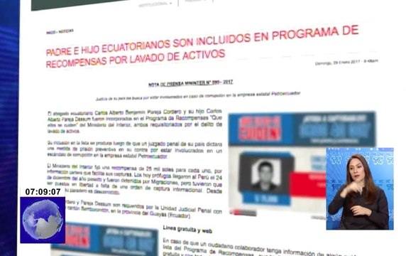 Ofrecen recompensa en Perú por padre e hijo involucrados en caso Petroecuador