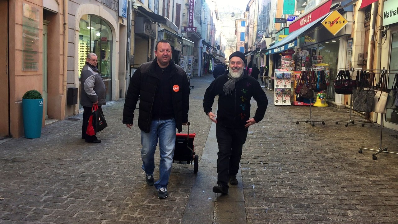 Action TPE de la Cfdt du Var à Saint-Maximin-La-Sainte-Beaume le 12 janvier 2017