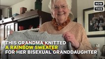 Granny Knits Rainbow Sweater For Bisexual Granddaughter