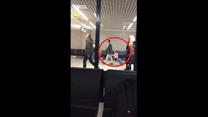 Toddler travels in style at airport