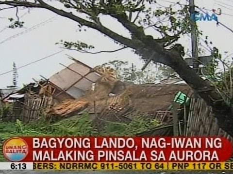 UB: Bagyong Lando, nag-iwan ng malaking pinsala sa Aurora