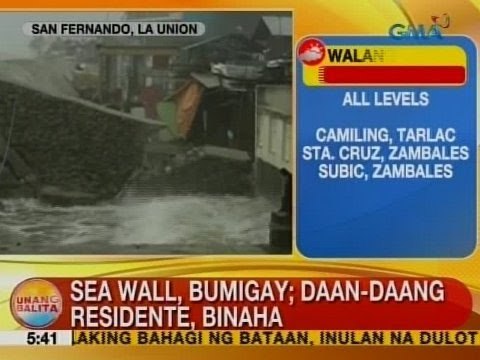 UB: Sea wall sa San Fernando, La Union, bumigay; daan-daan residente, binaha