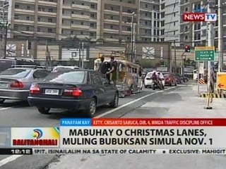 BT: Mabuhay o Christmas lanes, muling bubuksan simula Nov. 1