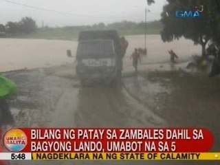 UB: Bilang ng patay sa Zambales dahil sa Bagyong Lando, umabot na sa 5