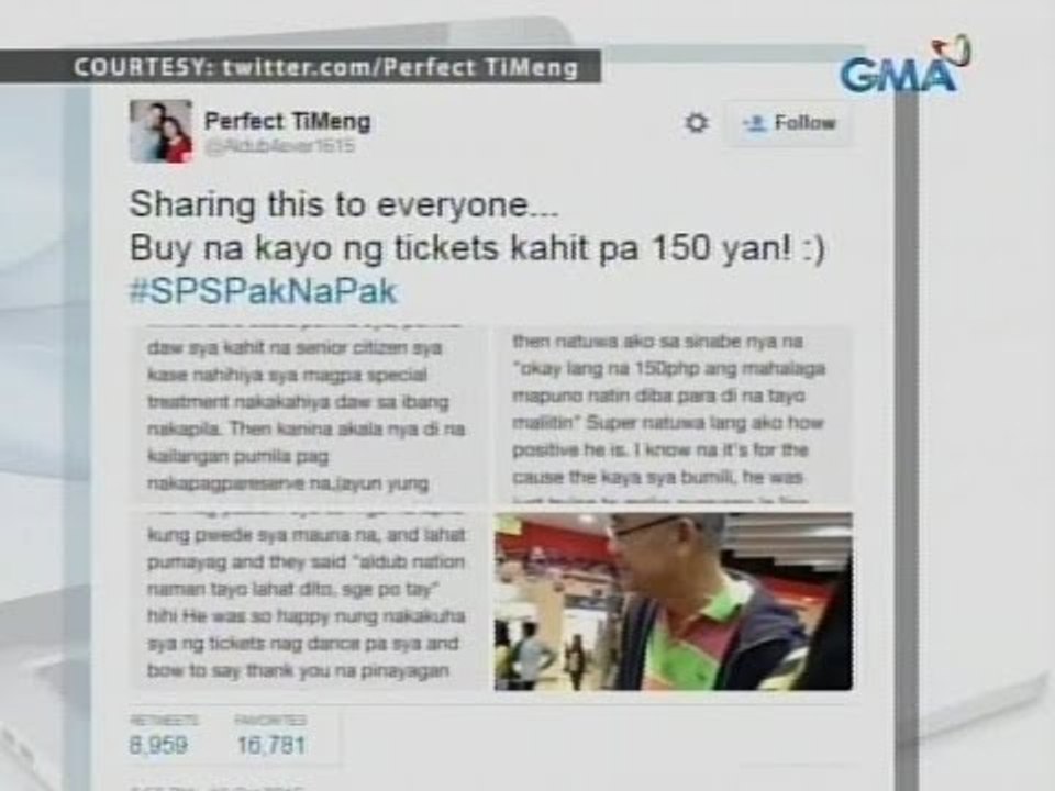 24 Oras: Lolo, pumila nang anim na oras, makabili lang ng ticket para sa "Sa Tamang Panahon" show