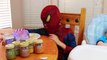 Spiderman Feeds WORLDS CUTEST Baby Eli~ Baby Food Challenge Spiderman Babysitting