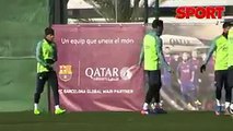 Quand Luis Suarez engueule Neymar à l'entrainement !