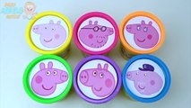Играть doh чашки свинка Пеппа сюрприз игрушки Радуга учим цвета пластилин Пеппа свинья семья для детей