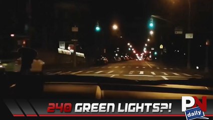 A Driver Hits A Crazy Green Light Streak!