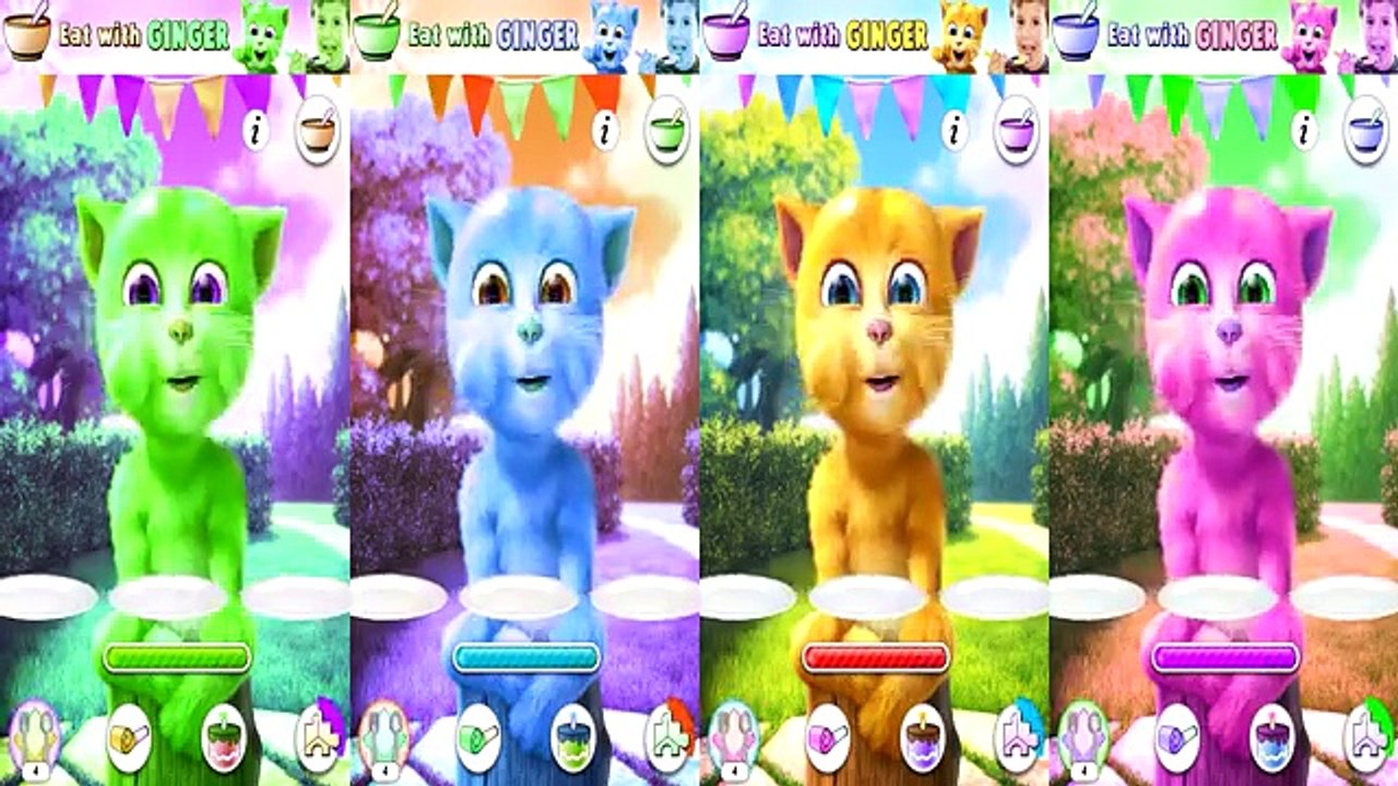 Talking Ginger Cat Rainbow Colors Reaction Compilation