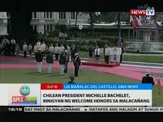BT: Chilean President Michelle Bachelet, binigyan ng welcome honors sa Malacañang