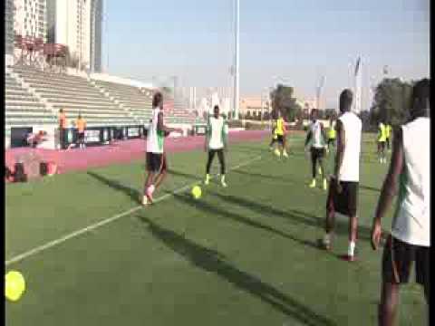 Football/CAN 2013: Seance d'entrainement des Elephants à Abu Dhabi (Emirats Arabes Unis)