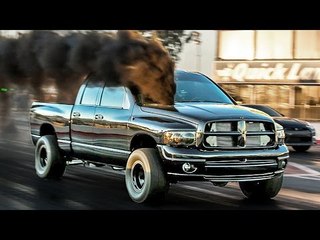 Twin Turbo DIESEL MONSTER - Dodge Cummins SKATES Down Drag Strip!!