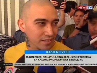 BT: Jason Ivler, nahatulan ng reclusion perpetua sa kasong pagpatay kay Ebarle, Jr.