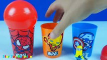 spider man ball cups surprise eggs minions kung fu panda 2 spongebob surprise eggs unboxing toy