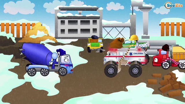 Spanish Cartoons. Camión, Grúa, Excavadora - Caricaturas de Coches. Capitulos Completos