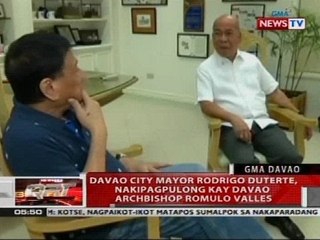 Davao City Mayor Rodrigo Duterte, nakipagpulong kay Davao Abp, Romulo Valles
