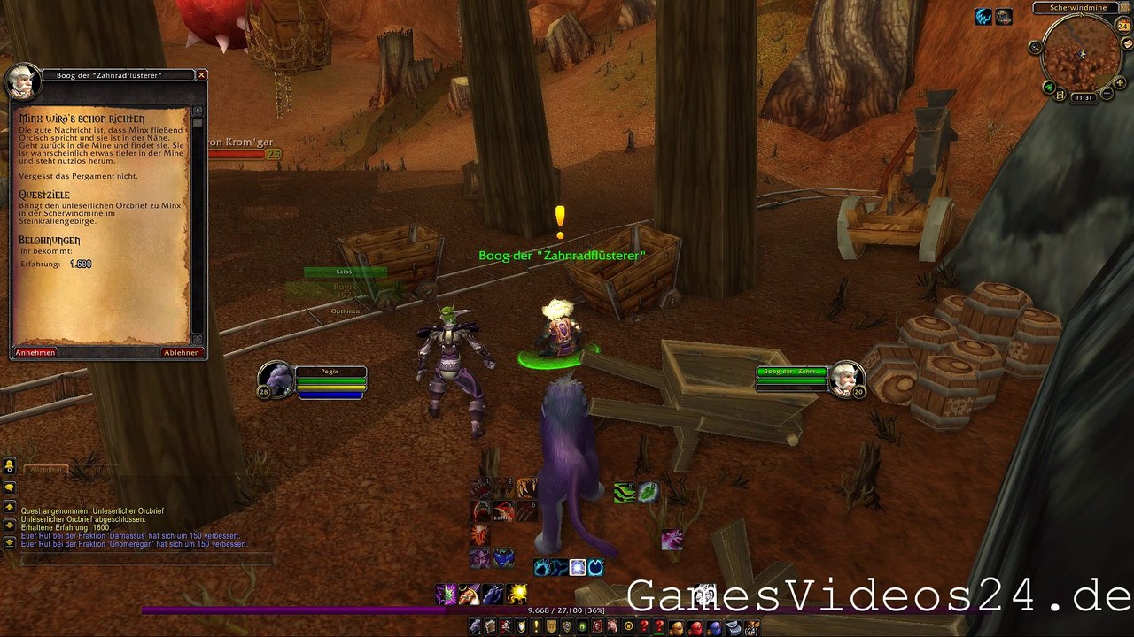 World of Warcraft Quest: Minx wird's schon richten