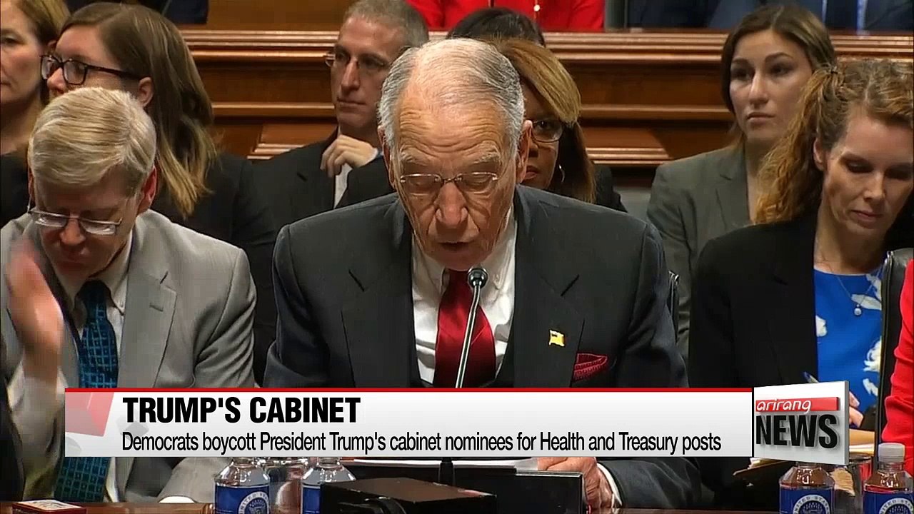 Democrats boycott Trump's cabinet nominees for Health and Treasury posts