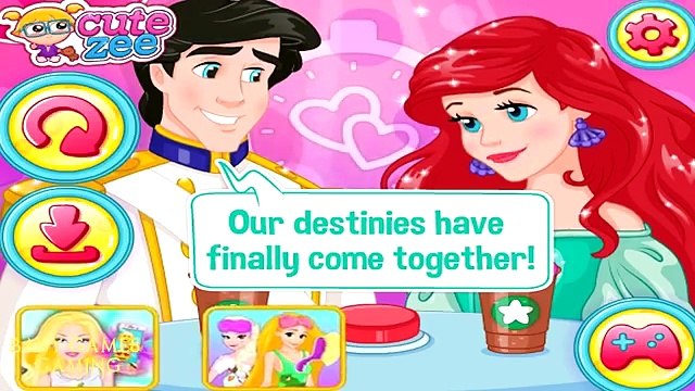 Disney Princess Elsa Rapunzel Ariel Cinderella and Belle On Speed Date - Game For Kids