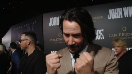 Keanu Reeves "Feels The Suit" At 'John Wick: Chapter 2' Premiere
