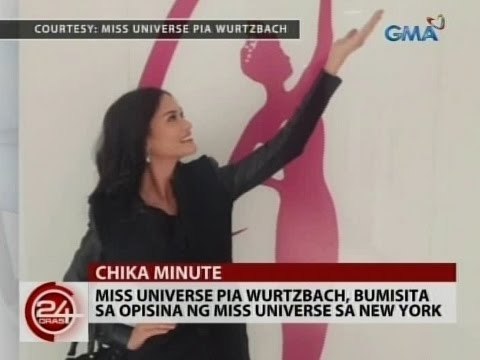 24 Oras: Miss Universe Pia Wurtzbach, bumisita sa opisina ng Miss Universe sa New York