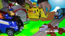 Paw Patrol Rubbles Diggin Bulldozer Clears the Track for Thomas the Train Toy Review