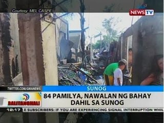 BT: 84 pamilya, nawalan ng bahay dahil sa sunog