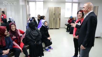 Spor salonunda 'çarşaflı' önlem