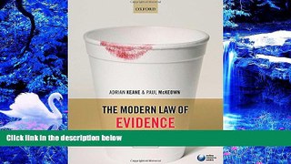 READ book The Modern Law of Evidence Adrian Keane Pre Order