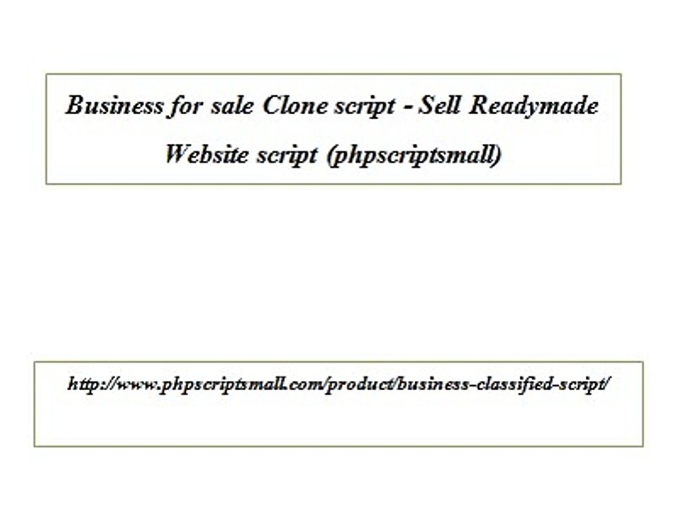 Business for sale Clone script - Sell Readymade Website script (phpscriptsmall)